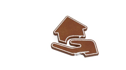 3d rendering of gingerbread symbol of house isolated on white background