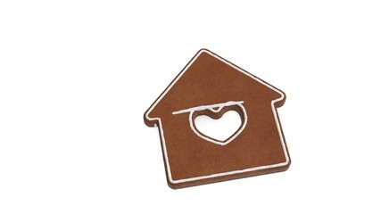 3d rendering of gingerbread symbol of house isolated on white background
