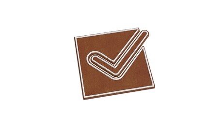 3d rendering of gingerbread symbol of checked isolated on white background