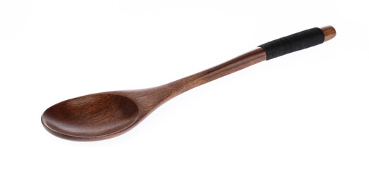 Spoon bamboo kitchen isolated on a white background.