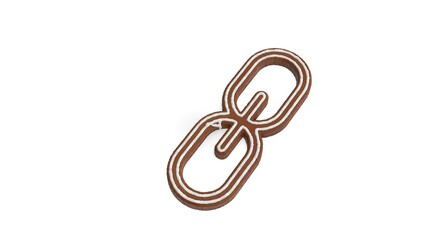 Fototapeta premium 3d rendering of gingerbread symbol of link isolated on white background