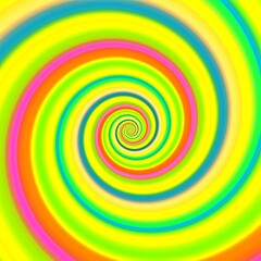 Abstract Blue, Red & Yellow Glowing Fractal Vortex - you’ll have a sunshiny day with this vibrant fractal swirl!!