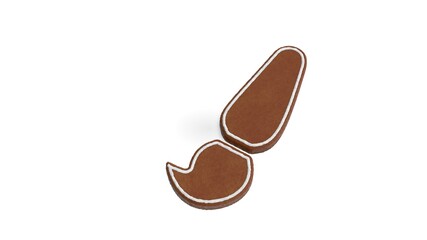 3d rendering of gingerbread symbol of paint brush isolated on white background