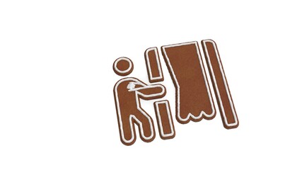 3d rendering of gingerbread symbol of person booth isolated on white background