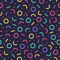 Retro seamless pattern with Memphis design