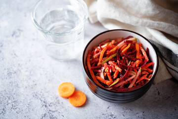 Carrot beet apple salad in a bowl