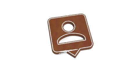 3d rendering of gingerbread symbol of pin isolated on white background