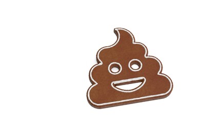 3d rendering of gingerbread symbol of poo isolated on white background