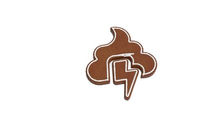 3d rendering of gingerbread symbol of poo storm isolated on white background