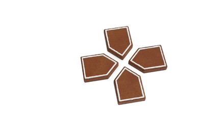 3d rendering of gingerbread symbol of technology isolated on white background