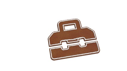 3d rendering of gingerbread symbol of toolbox isolated on white background