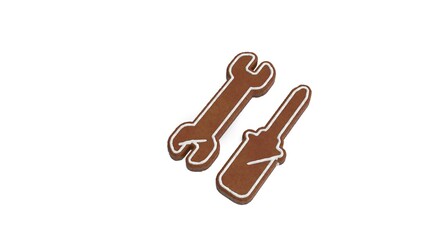 3d rendering of gingerbread symbol of tools isolated on white background