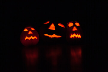 Jack-o-lanterns. The symbol of Halloween.