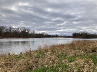 scenic river in autumn