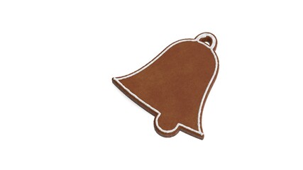 3d rendering of gingerbread symbol of bell isolated on white background