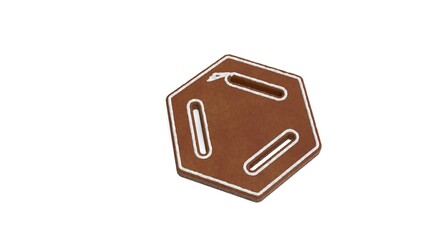 3d rendering of gingerbread symbol of benzene isolated on white background