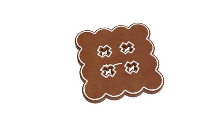 3d rendering of gingerbread symbol of biscuit isolated on white background