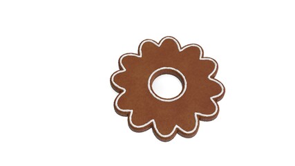 3d rendering of gingerbread symbol of daisy flower isolated on white background