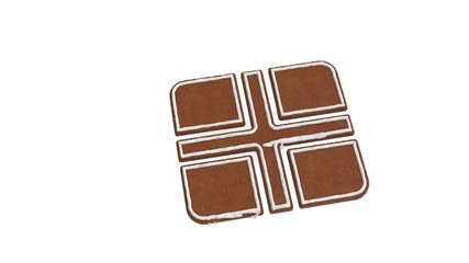 3d rendering of gingerbread symbol of England isolated on white background