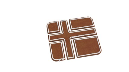 3d rendering of gingerbread symbol of Finland isolated on white background