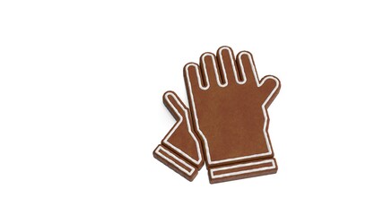 3d rendering of gingerbread symbol of gloves isolated on white background