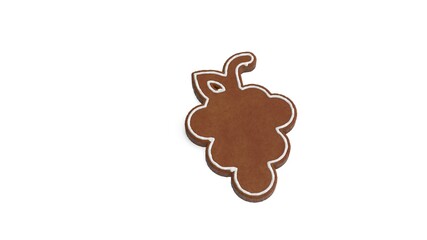 3d rendering of gingerbread symbol of grape isolated on white background