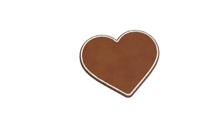 3d rendering of gingerbread symbol of heart isolated on white background
