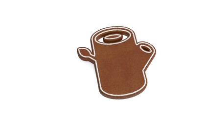 3d rendering of gingerbread symbol of log isolated on white background
