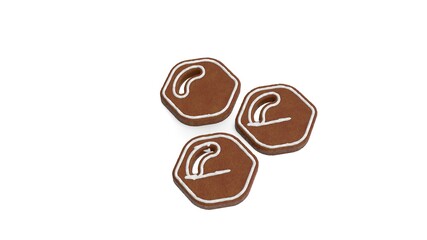 3d rendering of gingerbread symbol of lupin isolated on white background