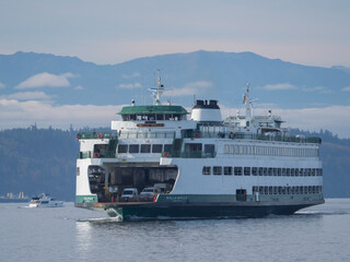 Fototapeta na wymiar Usa, Washington State, Seattle, ferry in Puget Sound
