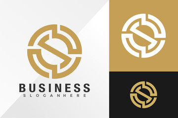 Golden Letter S Logo Design Vector illustration template