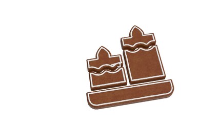 3d rendering of gingerbread symbol of relax candle isolated on white background