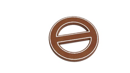 3d rendering of gingerbread symbol of salt symbol isolated on white background