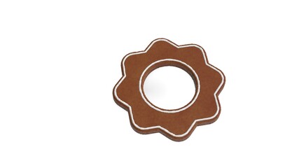 3d rendering of gingerbread symbol of setting camera isolated on white background