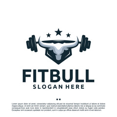 strong bull ,fitness , logo design template
