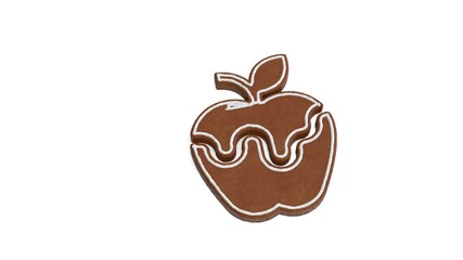3d rendering of gingerbread symbol of snow white apple isolated on white background