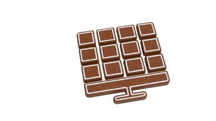 3d rendering of gingerbread symbol of solar energy isolated on white background