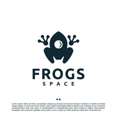 frogs, space ,logo design template