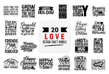 Craft design bundle with love lettering quotes.