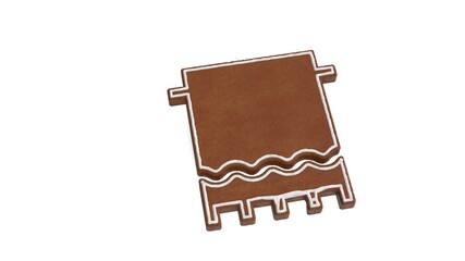 3d rendering of gingerbread symbol of towel isolated on white background