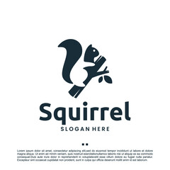 squirrel ,climb ,logo design template