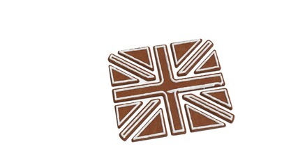 3d rendering of gingerbread symbol of united kingdom isolated on white background