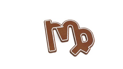 3d rendering of gingerbread symbol of Virgo zodiac isolated on white background