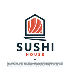 sushi house , product , logo design template