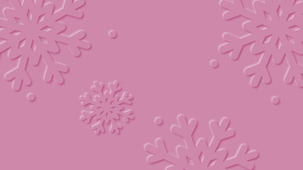 Pink background with snowflake composition.