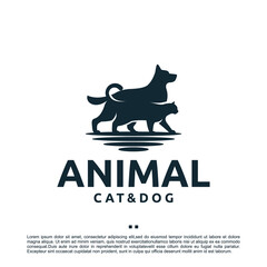 dog and cat ,animals , logo design inspiration