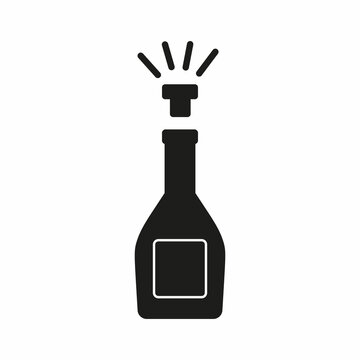 Champagne bottle icon. Vector illustration