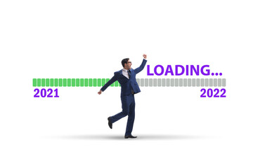 Fototapeta premium Concept of transitioning from year 2021 to 2022