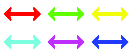 Colorful Two Side Arrow. Double direction arrow icon for your project. Double arrow icon graphic vector sign symbol. Flat design style. Vector illustration on white background