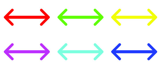 Colorful Two Side Arrow. Double direction arrow icon for your project. Double arrow icon graphic vector sign symbol. Flat design style. Vector illustration on white background